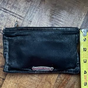 Chrome Hearts 100%GUARANTEED AUTHENTIC leather Calfskin Pouch/Wallet Dagger Zip